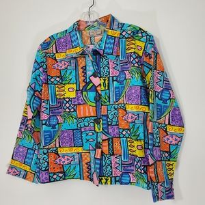 Life Style Petites Multicolored Jacket, Size PL